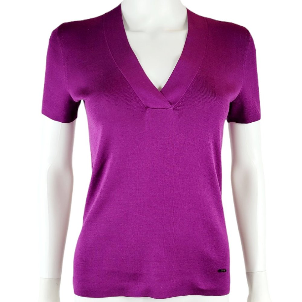 AKRIS Purple Pull over Top
